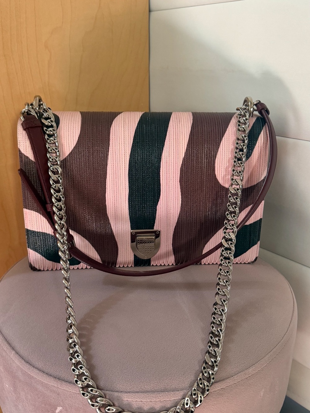 CHRISTIAN DIOR PRINTED PATCHWORK DIORAMA FLAP BAG
